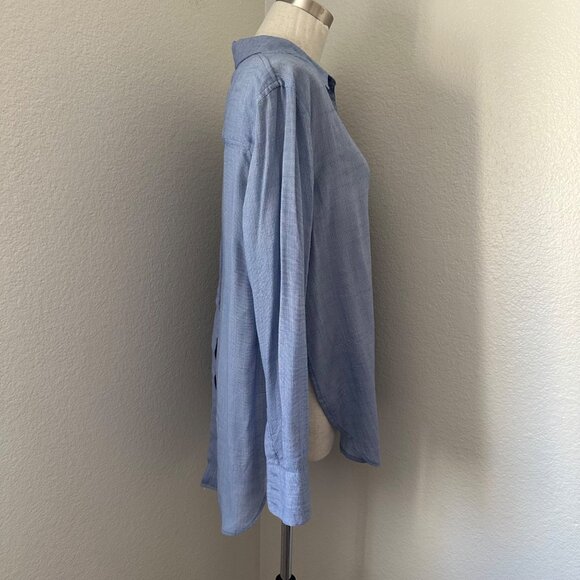 Free People That's A Wrap Button Up Shirt Rayon Polyester Hi-lo Style Blue S - Picture 4 of 13
